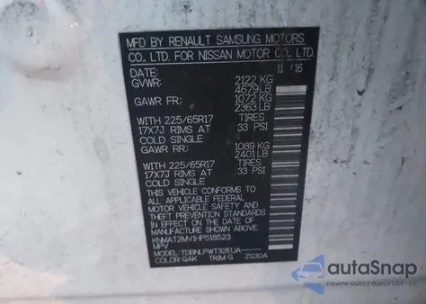 2017 Nissan Rogue S z USA, uszkodzony, nr VIN KNMAT2MV1HP518523